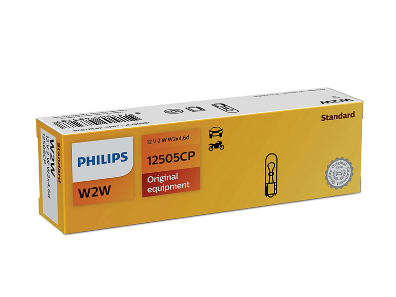 Халогенска сијалица Philips W2W Standard 12V, 2W, W2x4.6D, 1 бр.