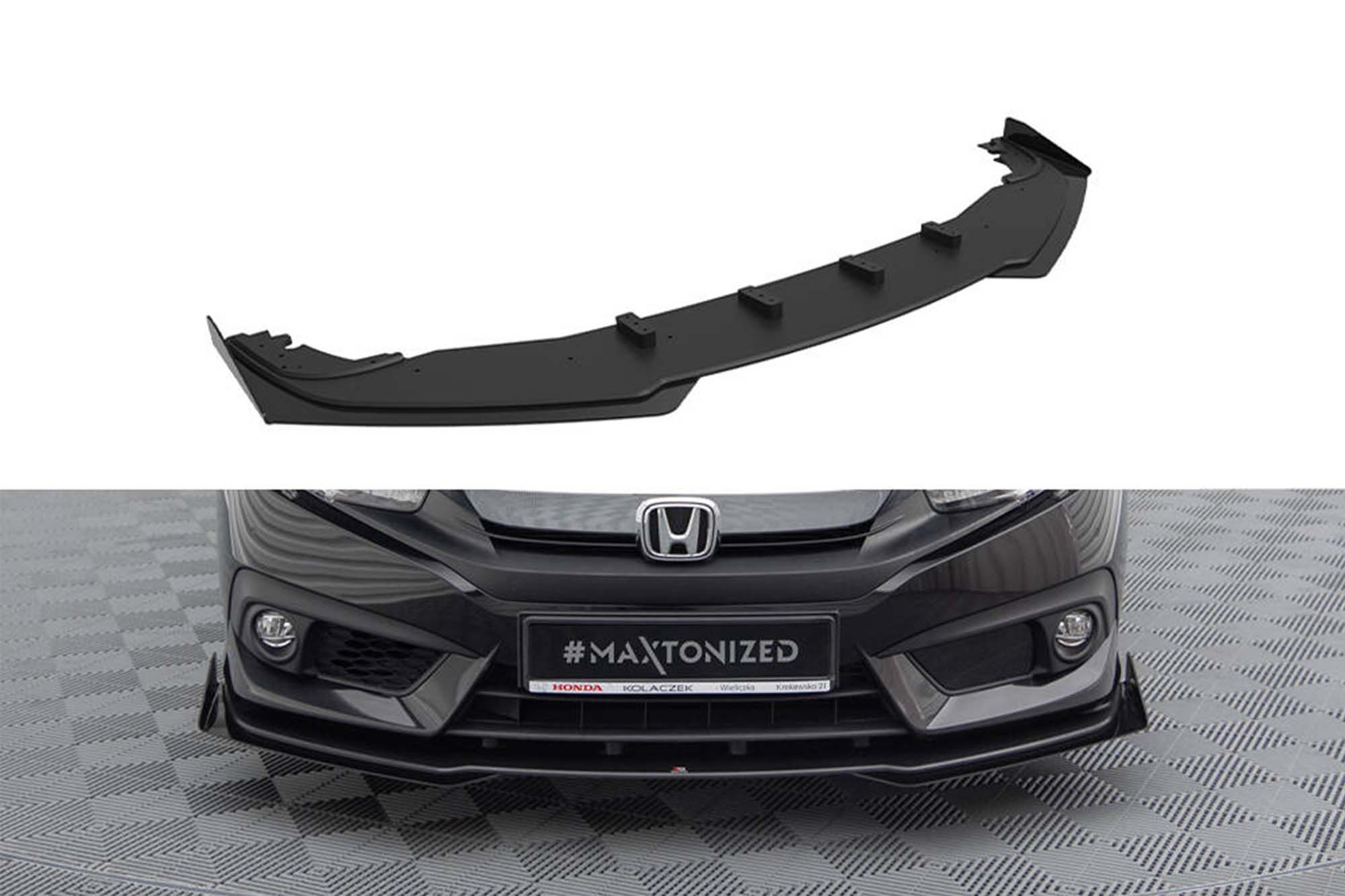 Спојлер  Maxton Design за преден  браник на Honda Civic 2017-2022, црн мат