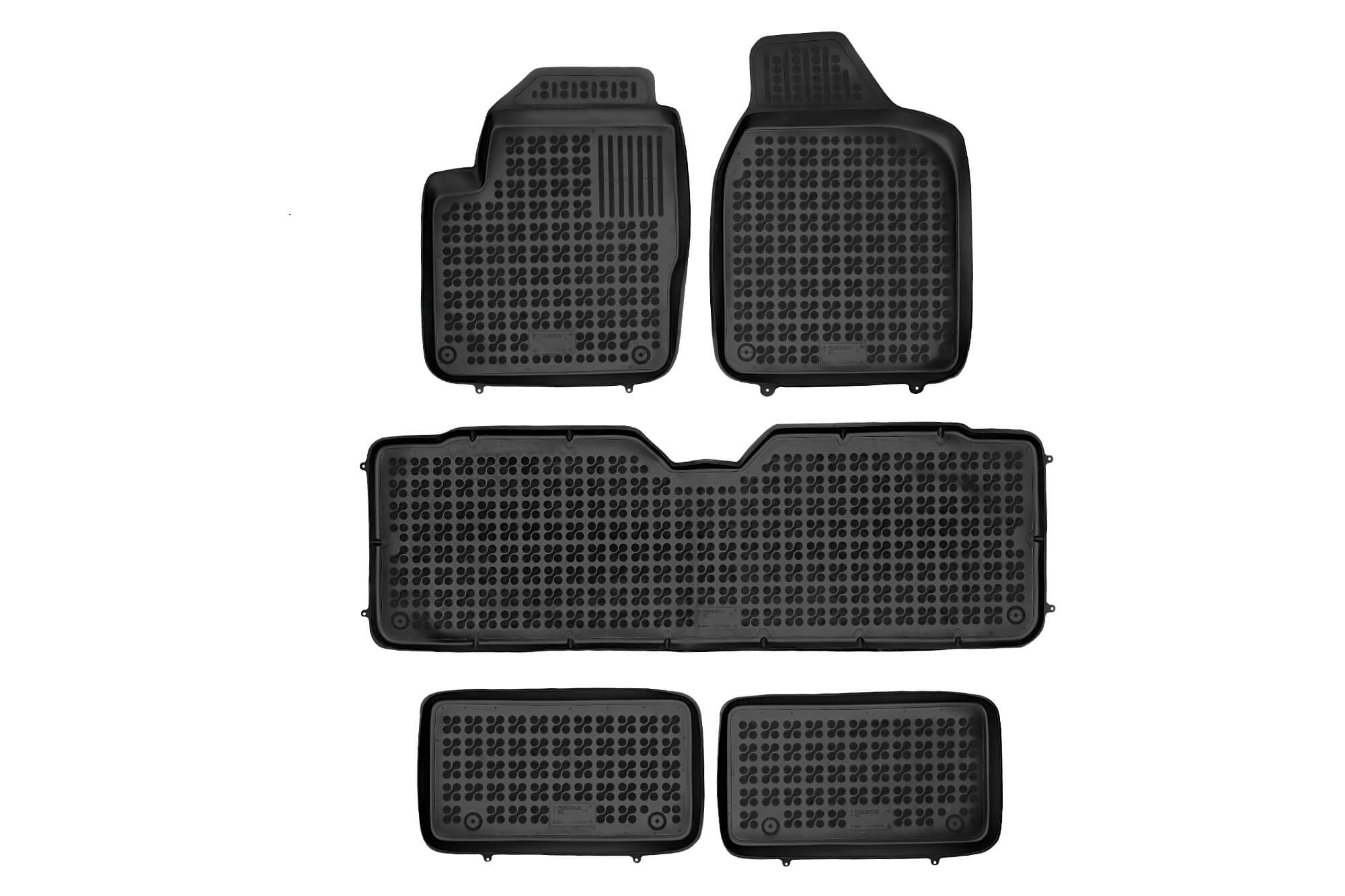 Гумени патосници Rezaw-Plast за Ford Galaxy 1995-2006 VW Sharan Seat Alhambra 1995-2010 7 места 5 дела црни