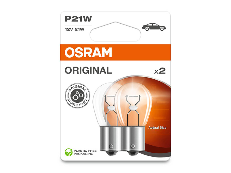 Комплет 2 бр. халогенски сијалици Osram P21W Original 12V, 21W, BA15s