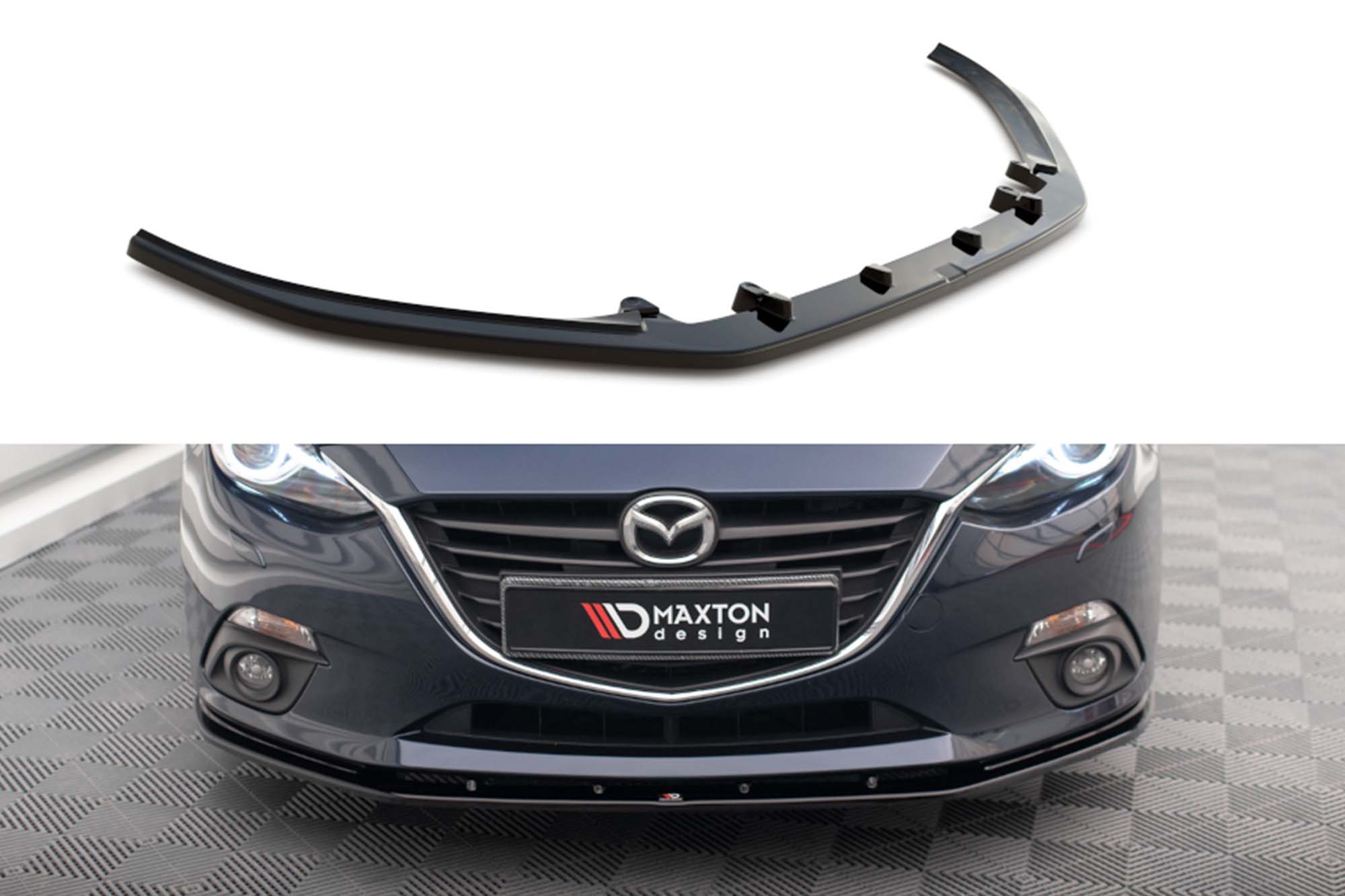 Спојлер  Maxton Design за преден  браник на Mazda 3 Mk3 2013-2016,црн лак