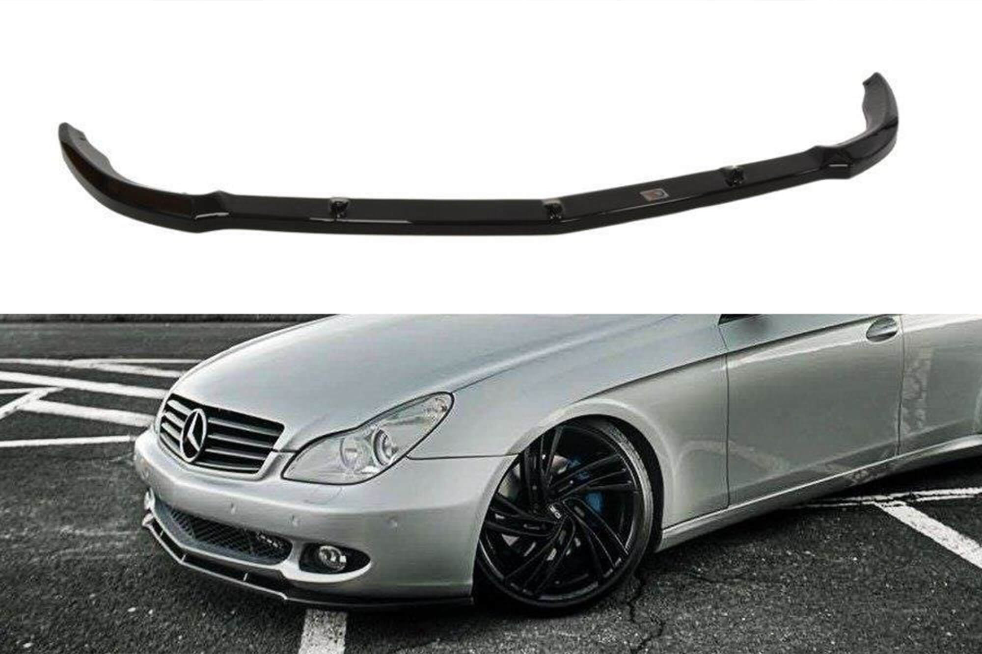 Спојлер  Maxton Design за стандарден  преден  браник на Mercedes CLS C219 2004-2008, црн лак