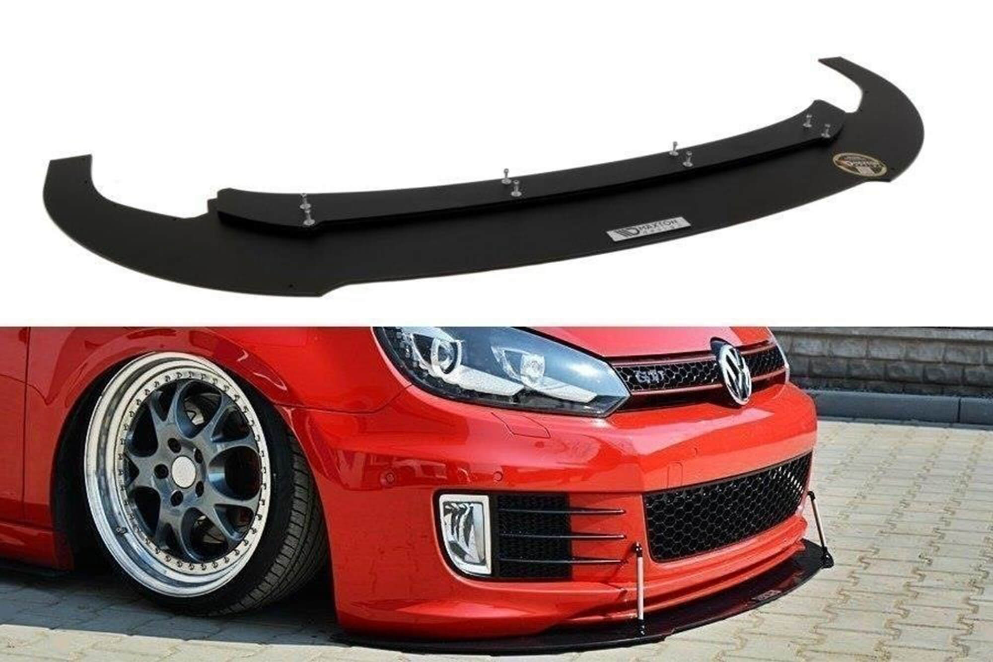 Спојлер  Maxton Design тип Racing за преден  GTI браник нa VW Golf VI 35TH 2008-2012, црн мат