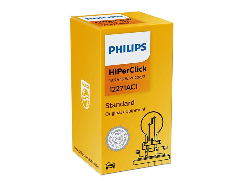 Халогенска сијалица Philips PCY16W Standard 12V, 16W, PU20D/2, 1 бр.