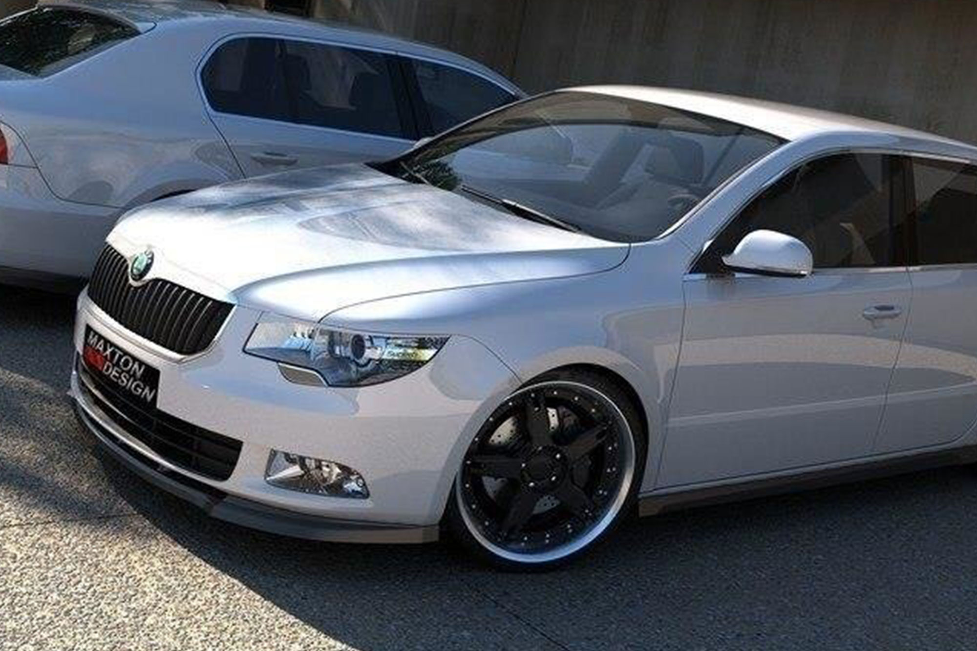 Спојлер Maxton Design за преден стандарден браник на Skoda Super B II 2008-2013, црн лак