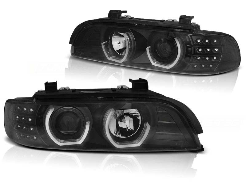 Комплет тунинг фарови со 3D LED ангелски очи за BMW E39 09.1995-05.2003 седан/караван , лев и десен