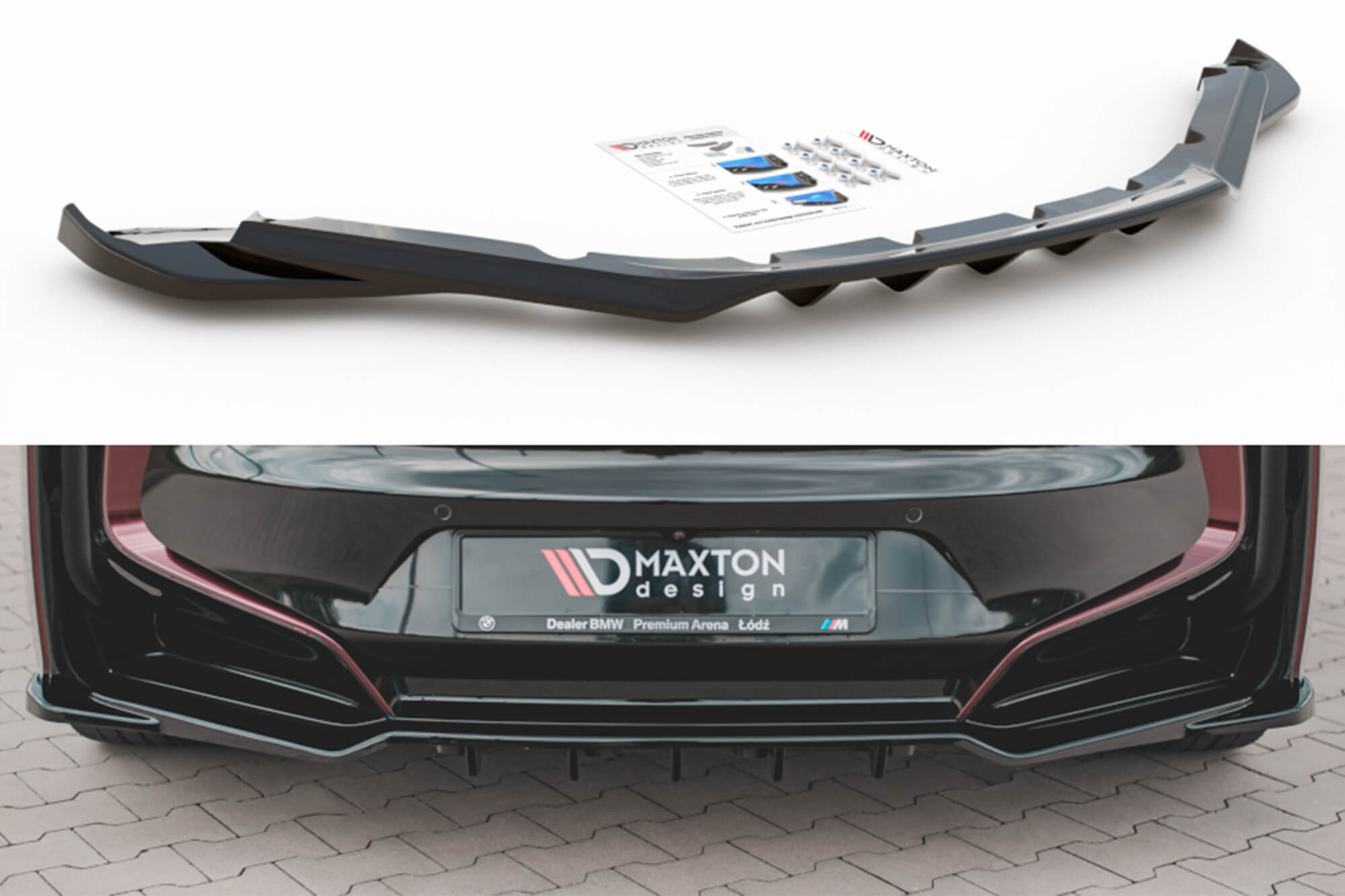 Додаток  Maxton Design со вертикални ребра за Дифузер  на заден браник за BMW I8 2014-2020, боја карбон