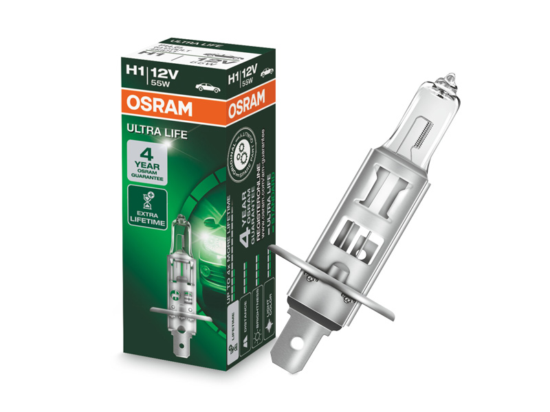 Халогенска сијалица Osram H1 UltraLife 12V, 55W, P14.5s, 1 бр.