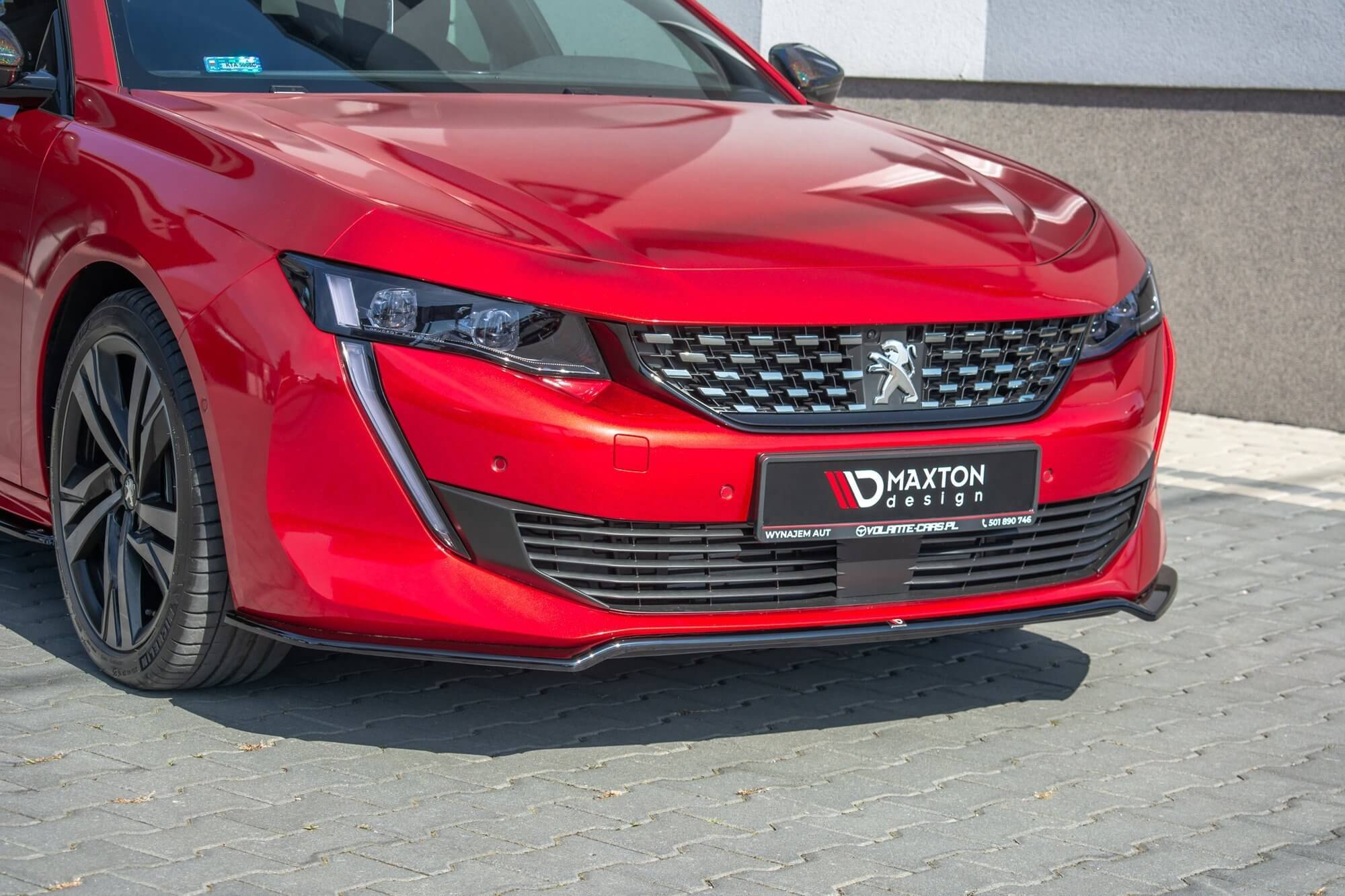 Спојлер  Maxton Design верзија 1 за стандарден  преден  браник нa Peugeot 508 по 2018 година, црн мат