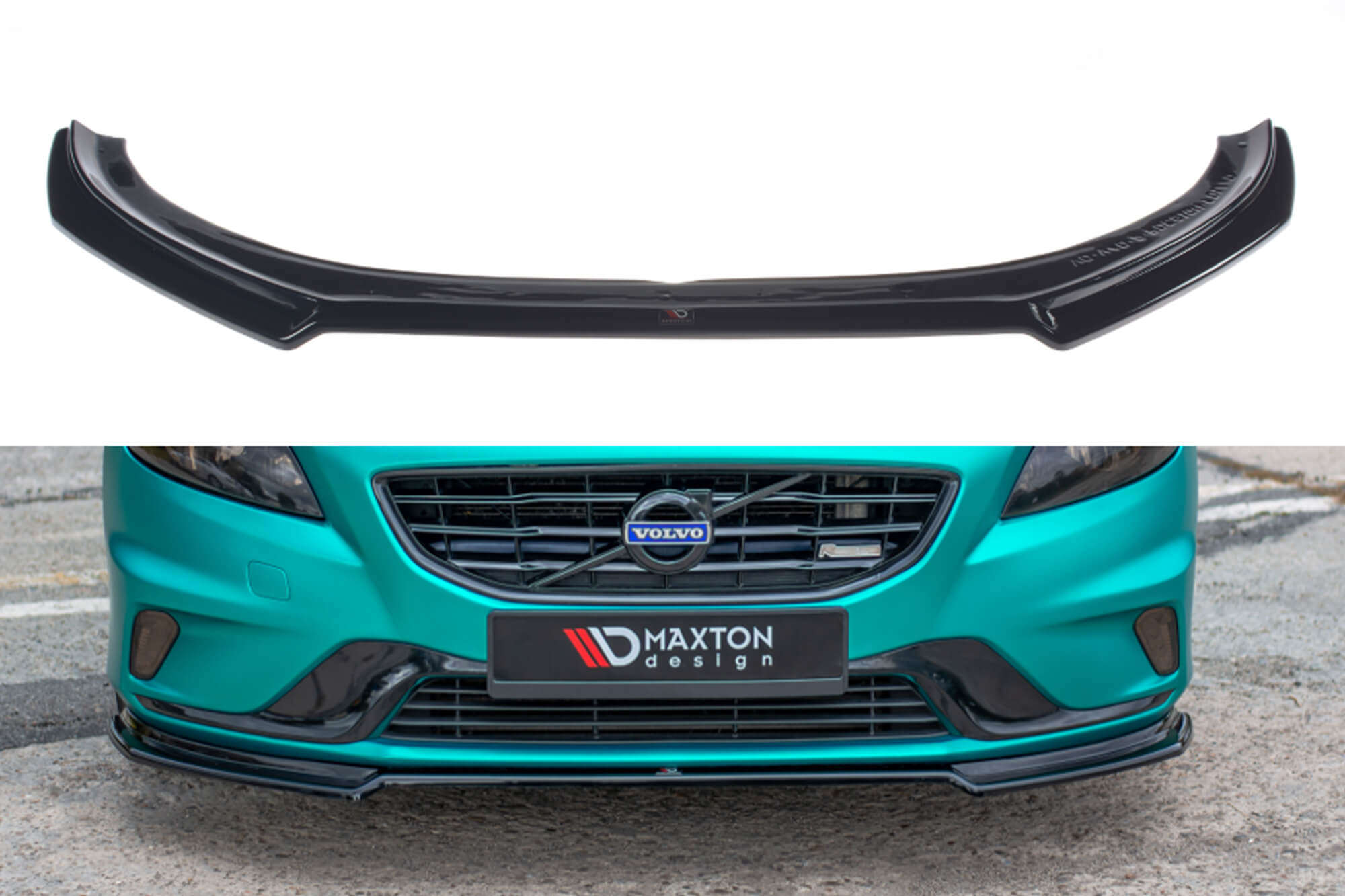 Спојлер  Maxton Design за преден  R-Design браник на Volvo V40 2012-2019, боја карбон