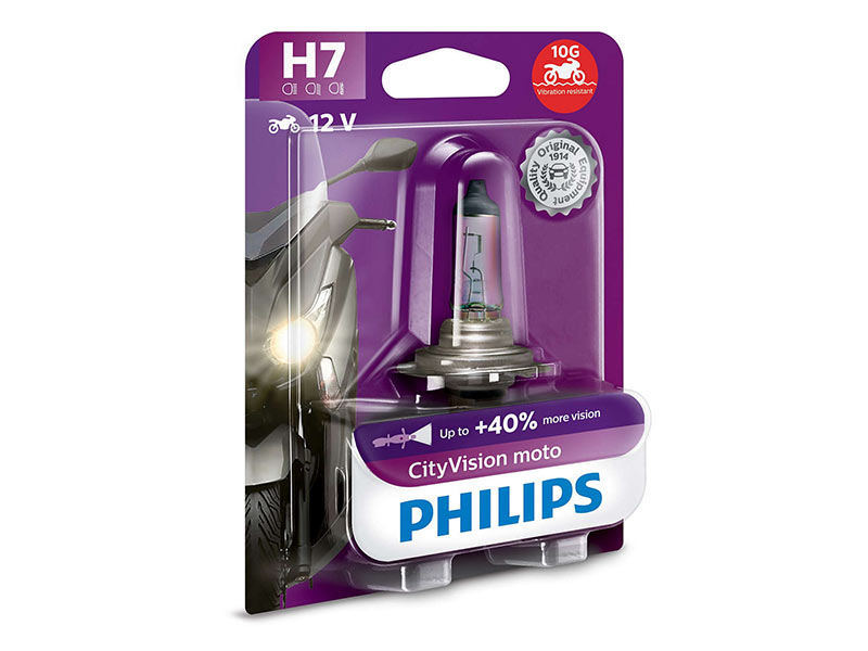 Халогенска сијалица Phlips H7 City Vision Moto 12V, 55W, PX26d, 1 бр.