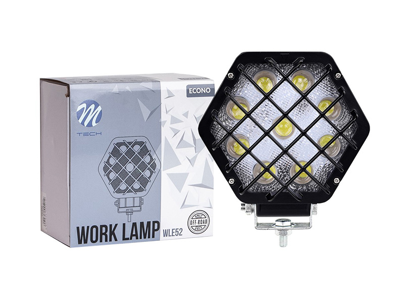 LED бар M-tech Work Lamp 4" со 9 диода 12-24V, 27W, 6500K, 1600lm, 138x124x65mm, 1 број