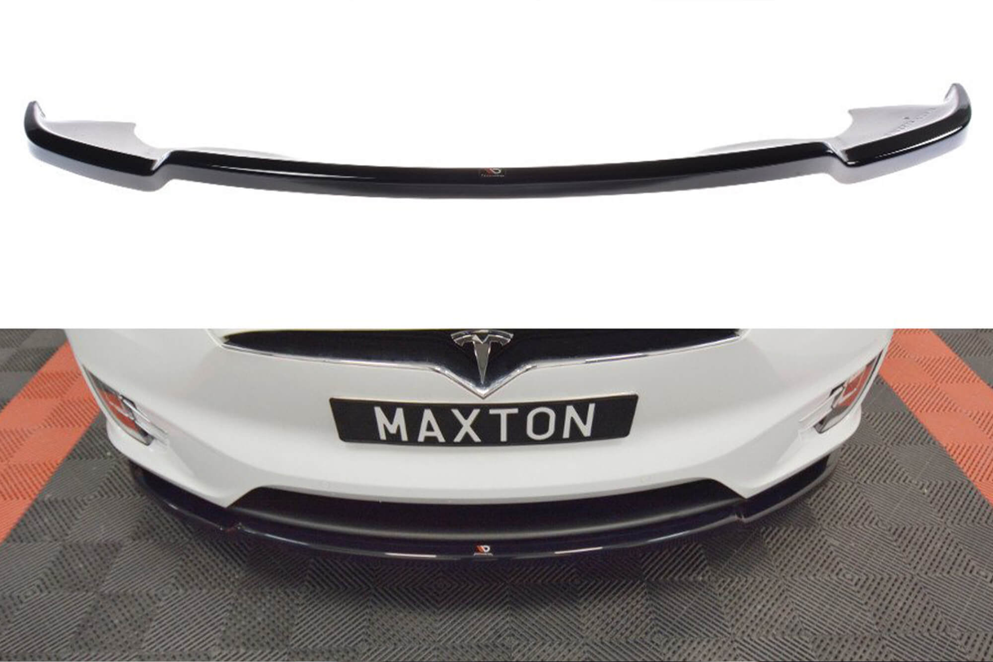 Спојлер  Maxton Design верзија 1 за преден  браник на Tesla Model X по 2015 година, црн мат