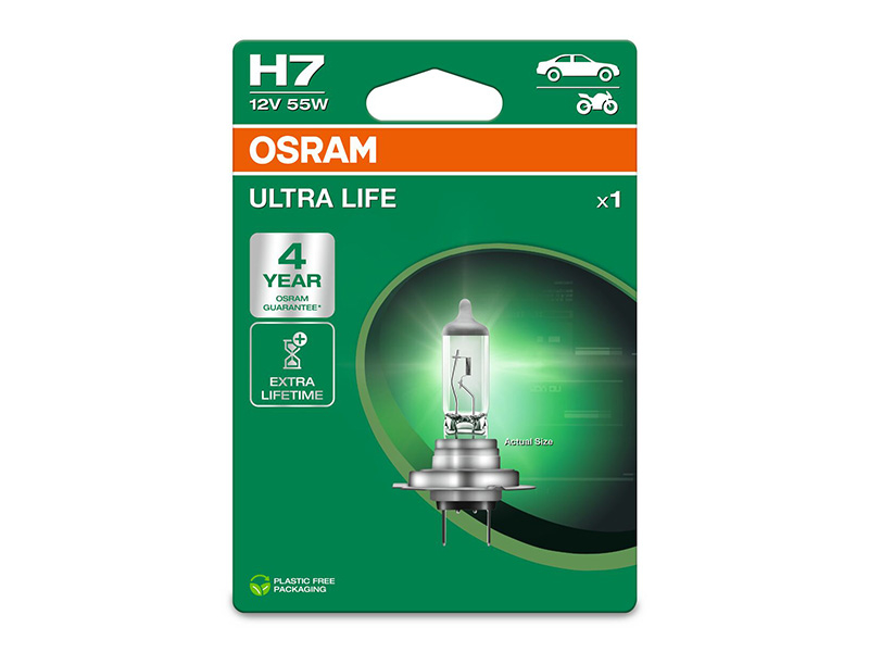 Халогенска сијалица Osram H7 UltraLife 12V, 55W, PX26d, 1 бр.