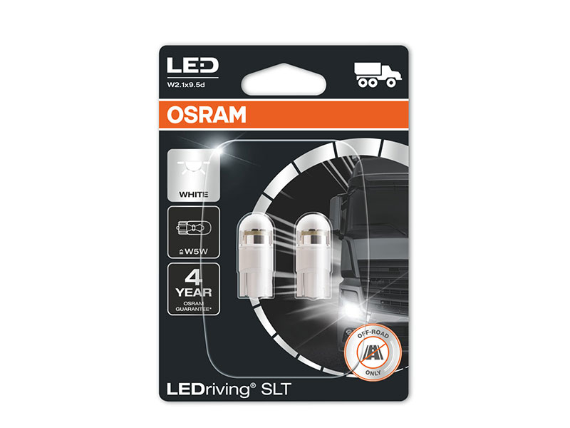 Комплет 2 бројки LED сијалици Osram SLT тип W5W бели, 24V, 1W, 6000K, 85lm, W2.1x9.5d