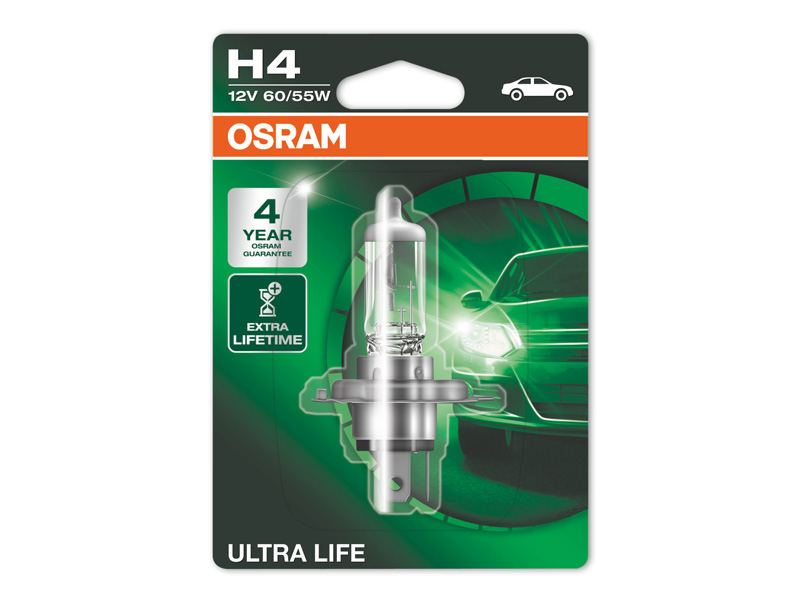 Халогенска сијалица Osram H4 Ultra Life 12V, 60/55W, P43t, 1 бр.