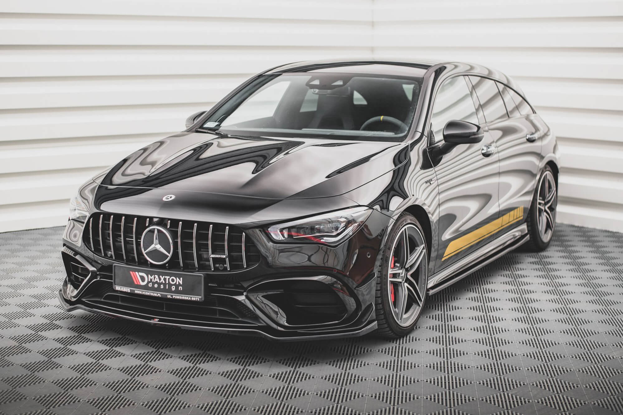 Спојлер  Maxton Design верзија 3 за преден  AMG браник на Mercedes CLA45 Aero C118 по 2019 година, црн мат