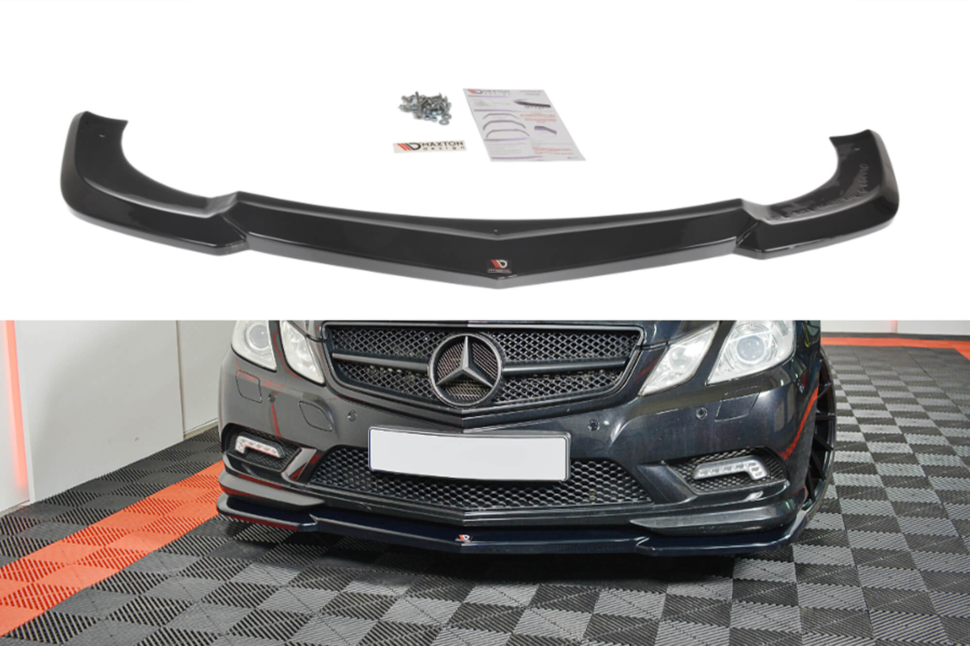 Спојлер  Maxton Design за преден  AMG браник на Mercedes E класа купе W207 2009-2012, црн лак