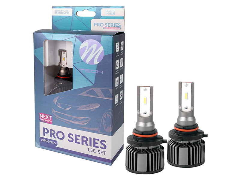 LED сијалици M-tech Pro за фарови HB3/9005 Canbus ладно бела  светлина, 12V, 40W, 6500K, 5200LM, P43t