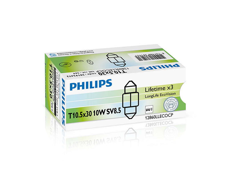 Халогенска сијалица Philips T10 LongLife EcoVision 12V, 10W, SV8.5, 1 бр.