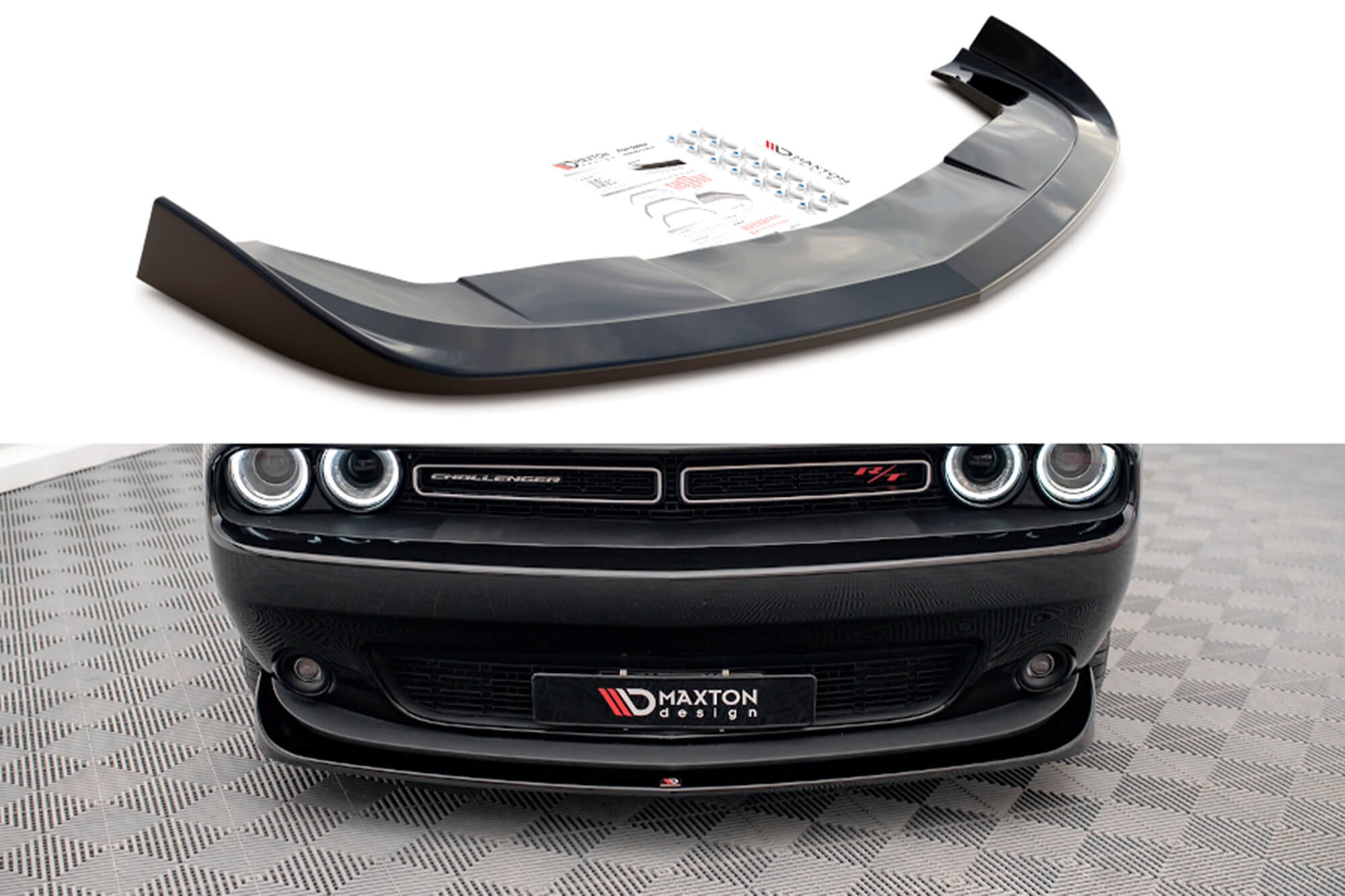 Спојлер  Maxton Design за преден  браник на Dodge Challenger RT по 2014 година, црн лак