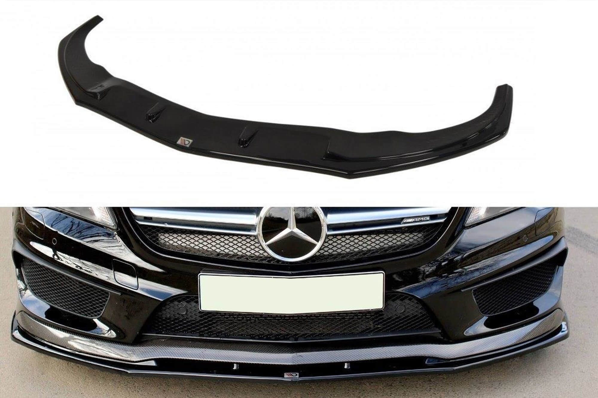 Спојлер  Maxton Design верзија 2 за преден  AMG браник на Mercedes CLA45 C117 2013-2016, боја карбон