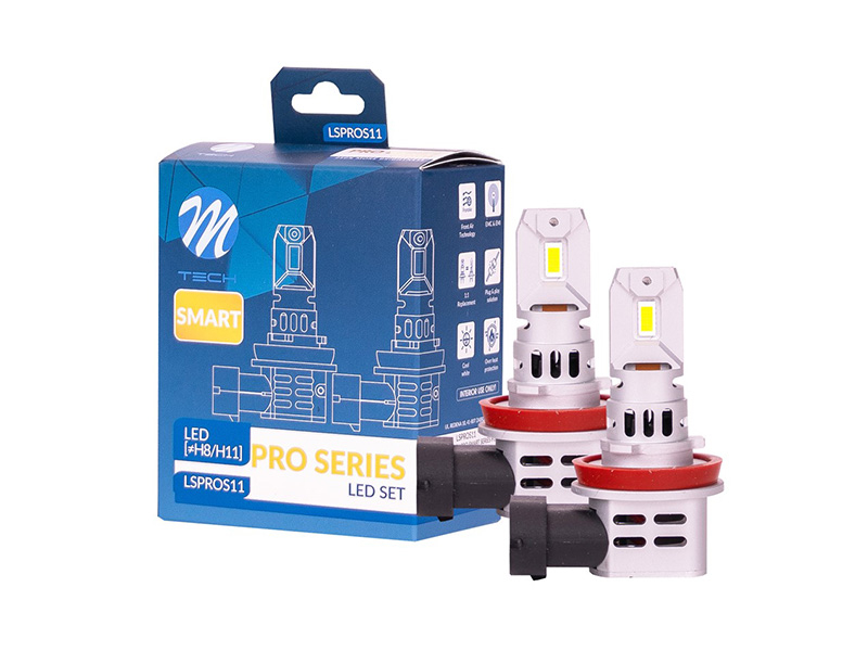 LED сијалици M-tech Pro Smart за фарови H11, ладно бела  светлина, 12V, 42W, 6000K, 4600lm