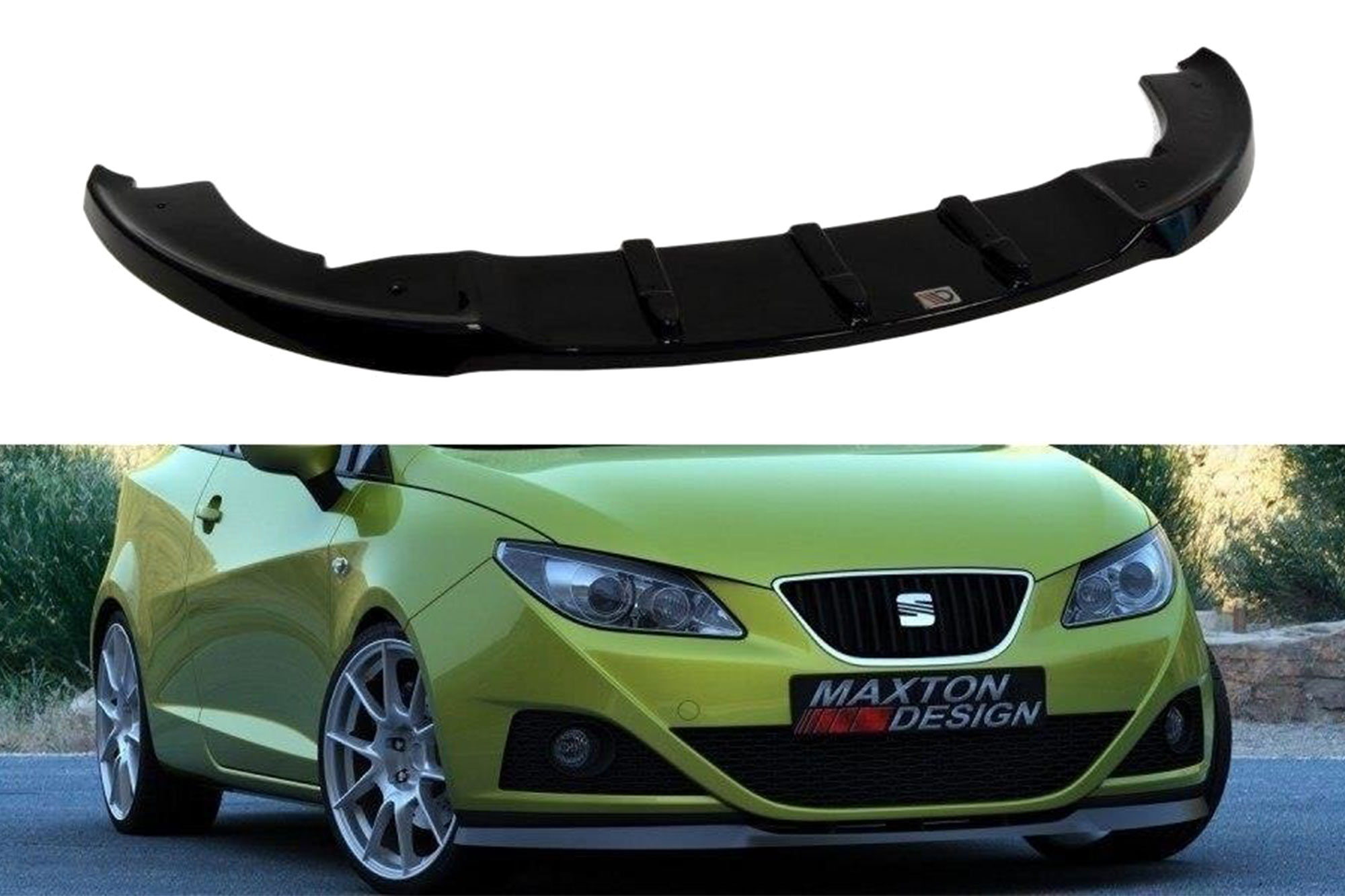 Спојлер Maxton Design за преден стандарден браник на Seat Ibiza Mk IV 6J 2008-2012, црн лак