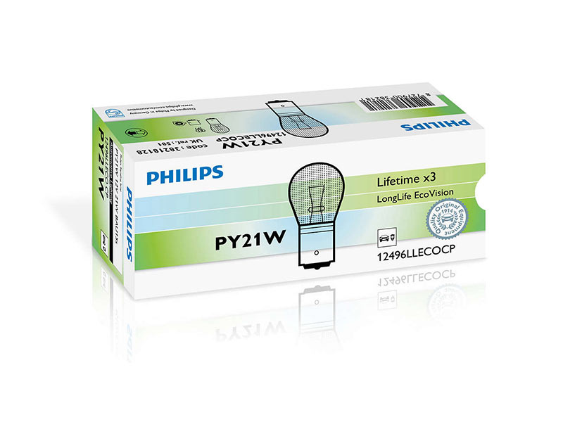 Халогенска сијалица Philips PY21W LongLife EcoVision 12V, 21W, BAU15S, 1 бр.