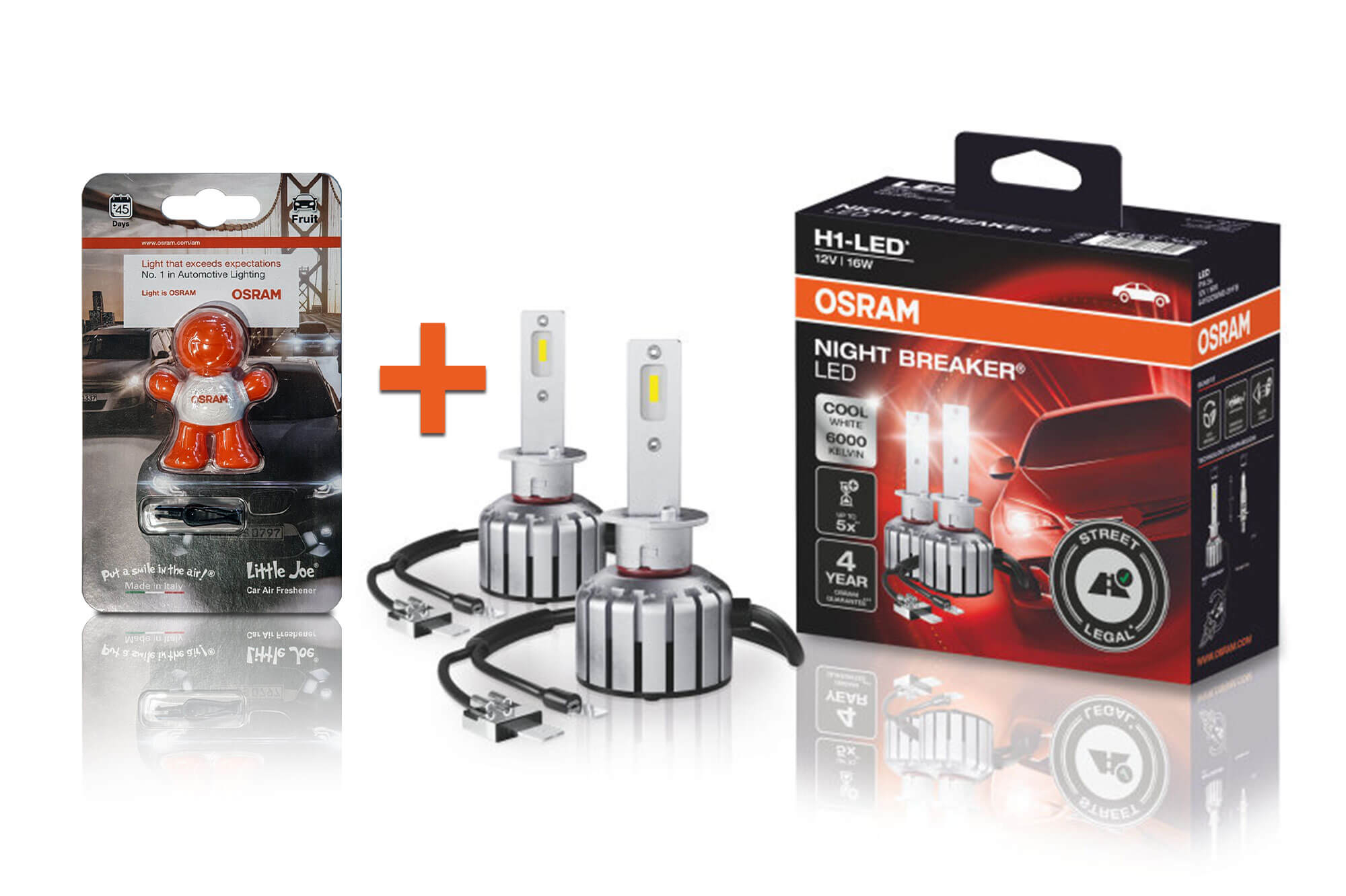 LED сијалици Osram за фарови H1 Night Breaker ладно бела  светлина, 12V, 16W, 6000K, 1550LM