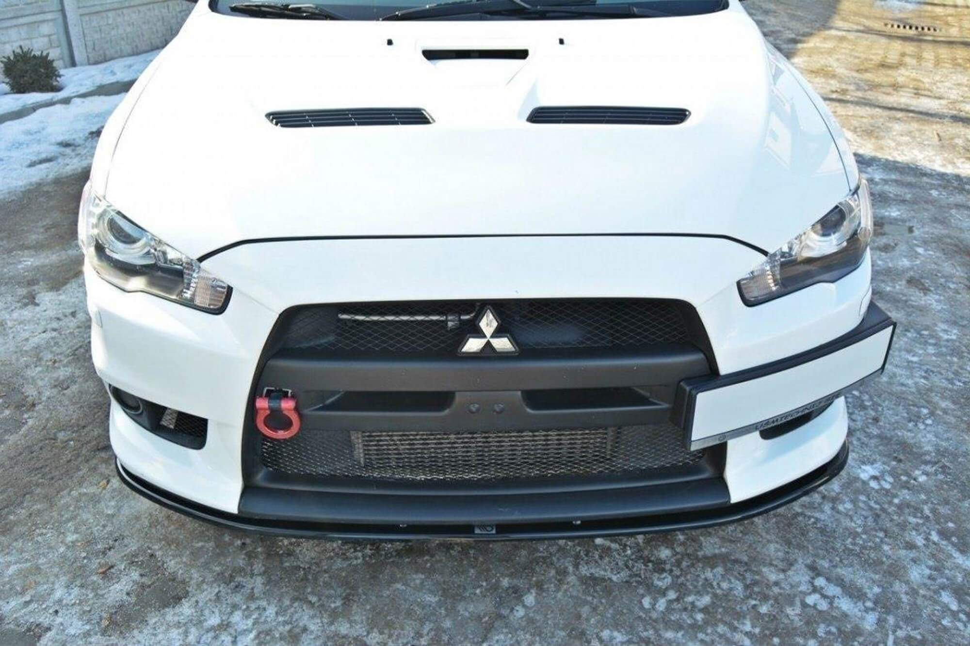 Спојлер  Maxton Design верзија 2 за преден  браник на Mitsubishi Lancer Evo X 2007-2015, црн мат