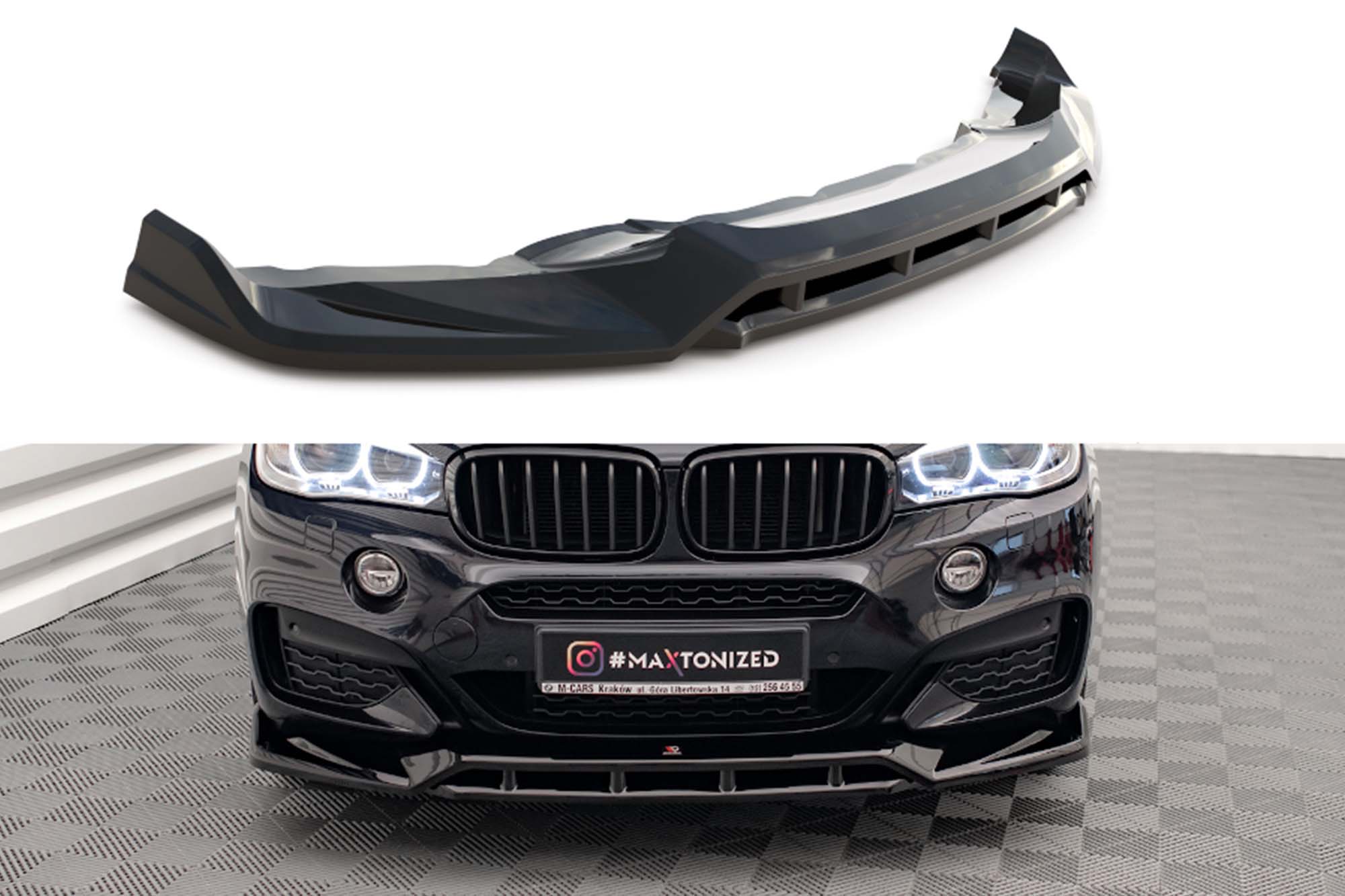 Спојлер  Maxton Design верзија 3 за преден  M браник на BMW X6 F16 2014-2019, црн мат