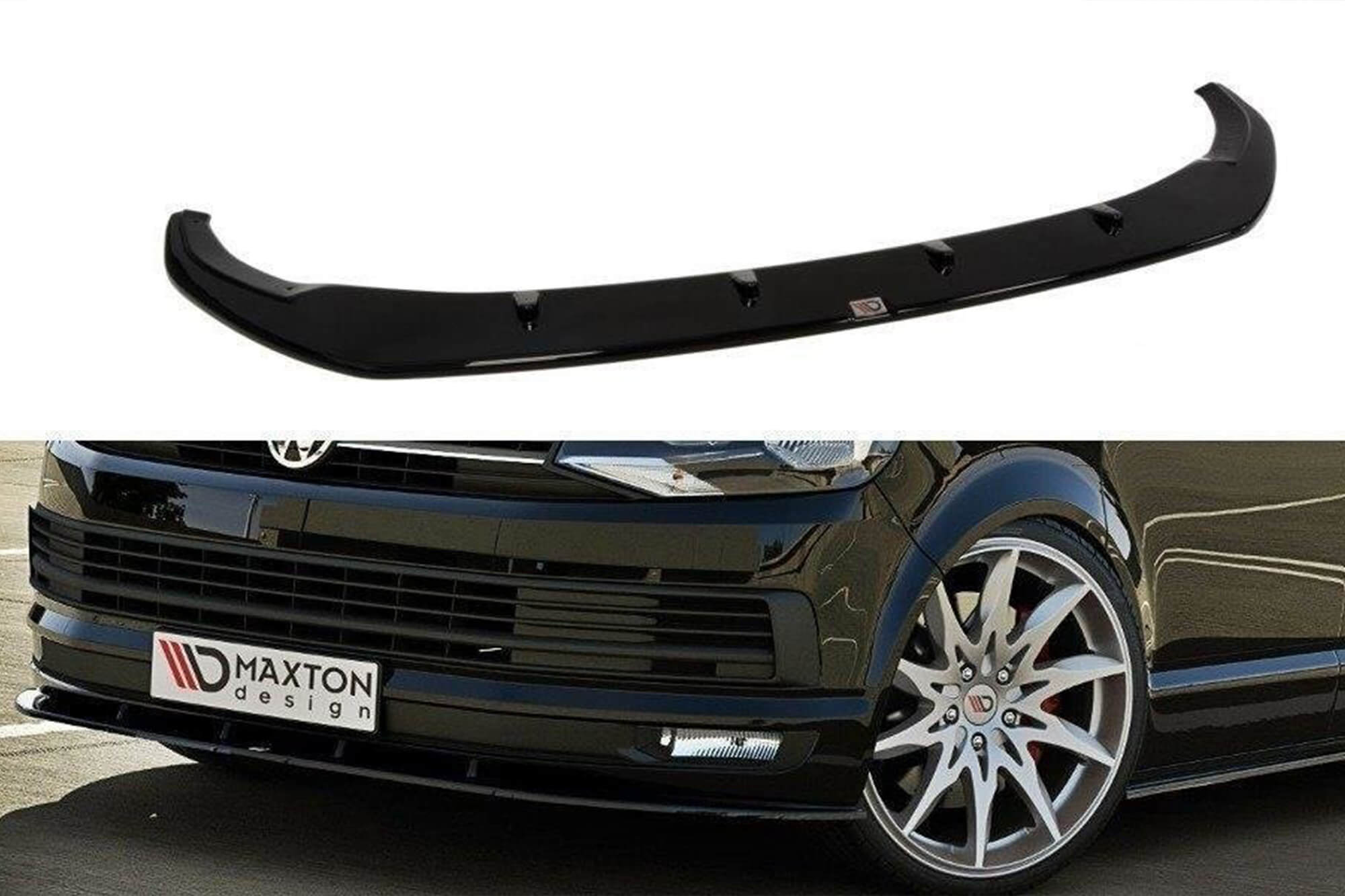 Спојлер  Mаxton Design верзија 1 за стандарден  преден  браник на VW Т6 по 2015 година, црн мат