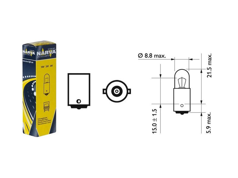 Халогенска сијалица Narva T4W 24V, 4W, BA9s, 1 бр.