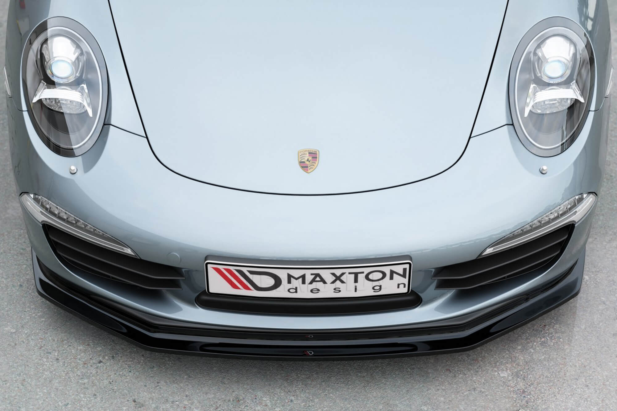 Спојлер  Maxton Design верзија 2 за преден  браник на Porsche 911 Carrera 991 2011-2016, црн лак