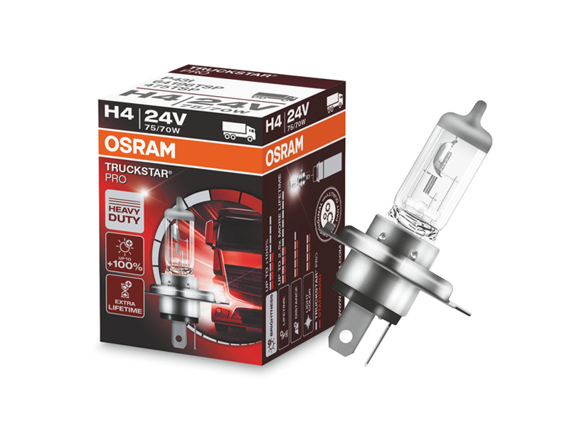 Халогенска сијалица Osram H4 Truckstar Pro 24V, 75/70W, P43t, 1 бр.