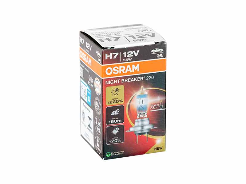 Халогенска сијалица Osram H7 Night Breaker 220 12V, 55W, PX26d, 1500lm