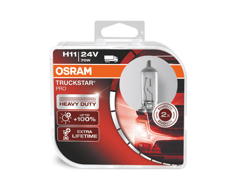 Комплет 2 бр. халогенски сијалици Osram H11 Truckstar Pro 24V, 70W, PGJ19-2