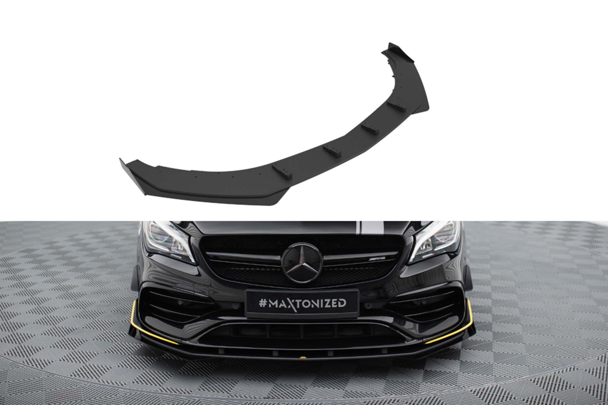 Спојлер  Maxton Design за преден  AMG браник на Mercedes CLA 45 Aero C117 2017-2019, црн мат