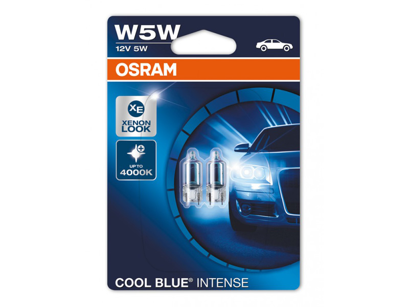 Комплет 2 бр. халогенски сијалици Osram W5W Cool Blue Intense 12V, 5W, W2.1x9.5d