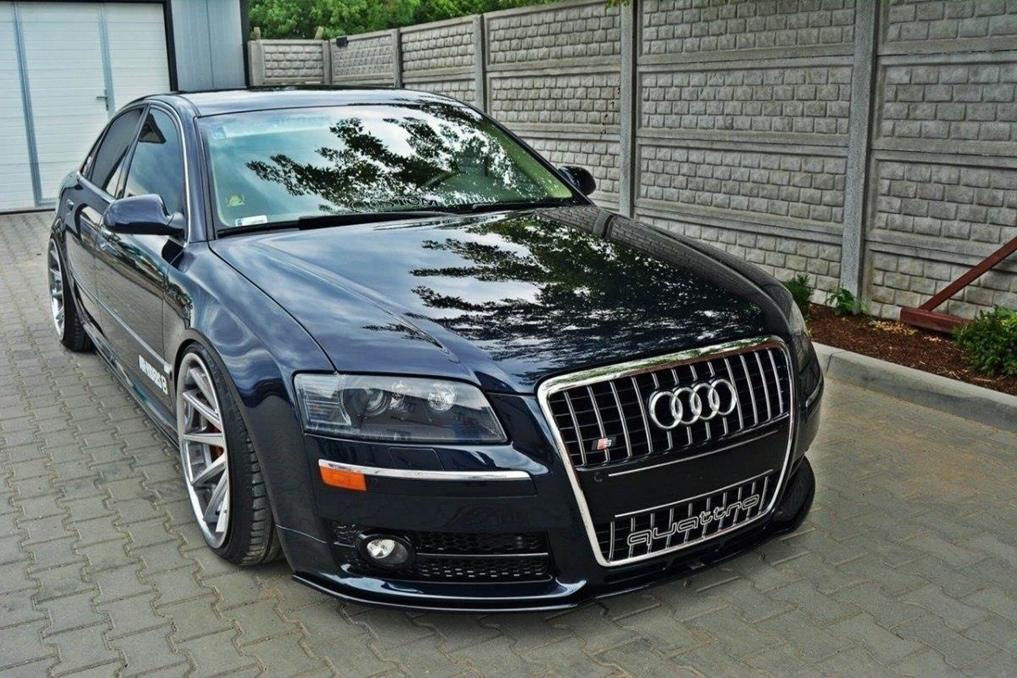 Спојлер  Maxton Design за преден  S8 браник на Audi A8 D3 2006-2010, црн мат