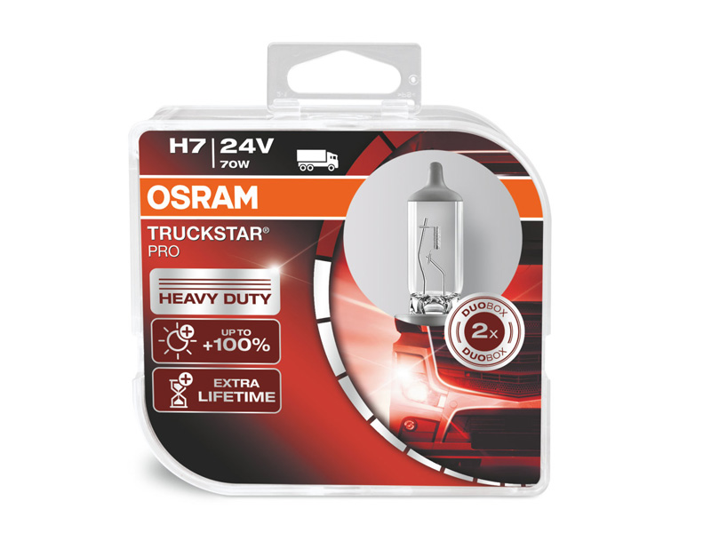 Комплет 2 бр. халогенски сијалици Osram H7 Truckstar Pro 24V, 70W, PX26d