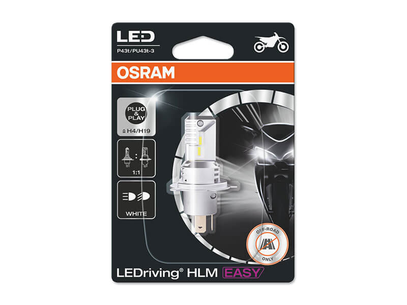 LED сијалица Osram Easy H4/H19 12V, 16.5/16.5W, 6500K, 1400/1100lm, 1 број