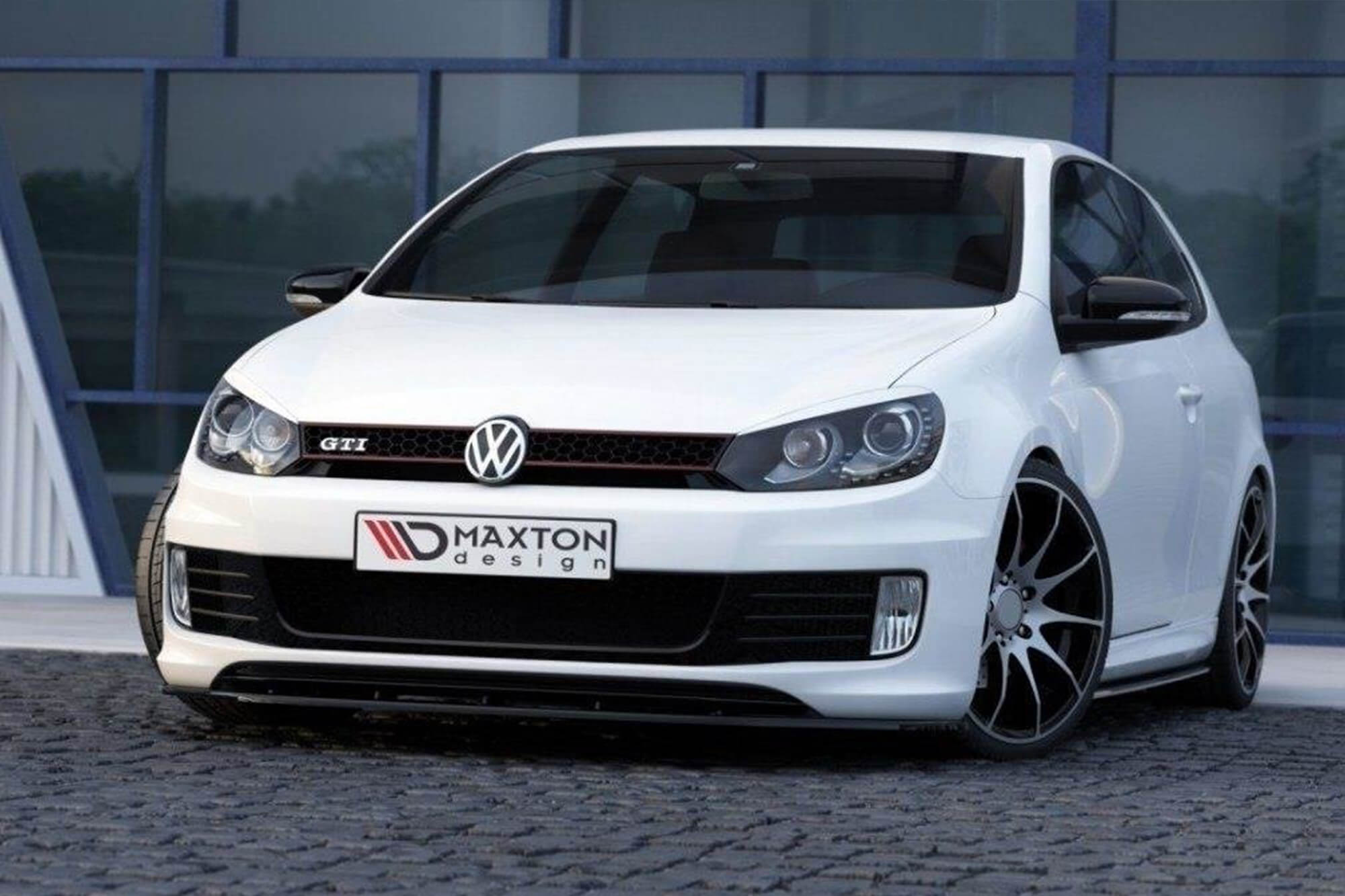 Спојлер  Maxton Design верзија 2 за преден  GTI браник нa VW Golf VI 35TH 2008-2012, црн мат