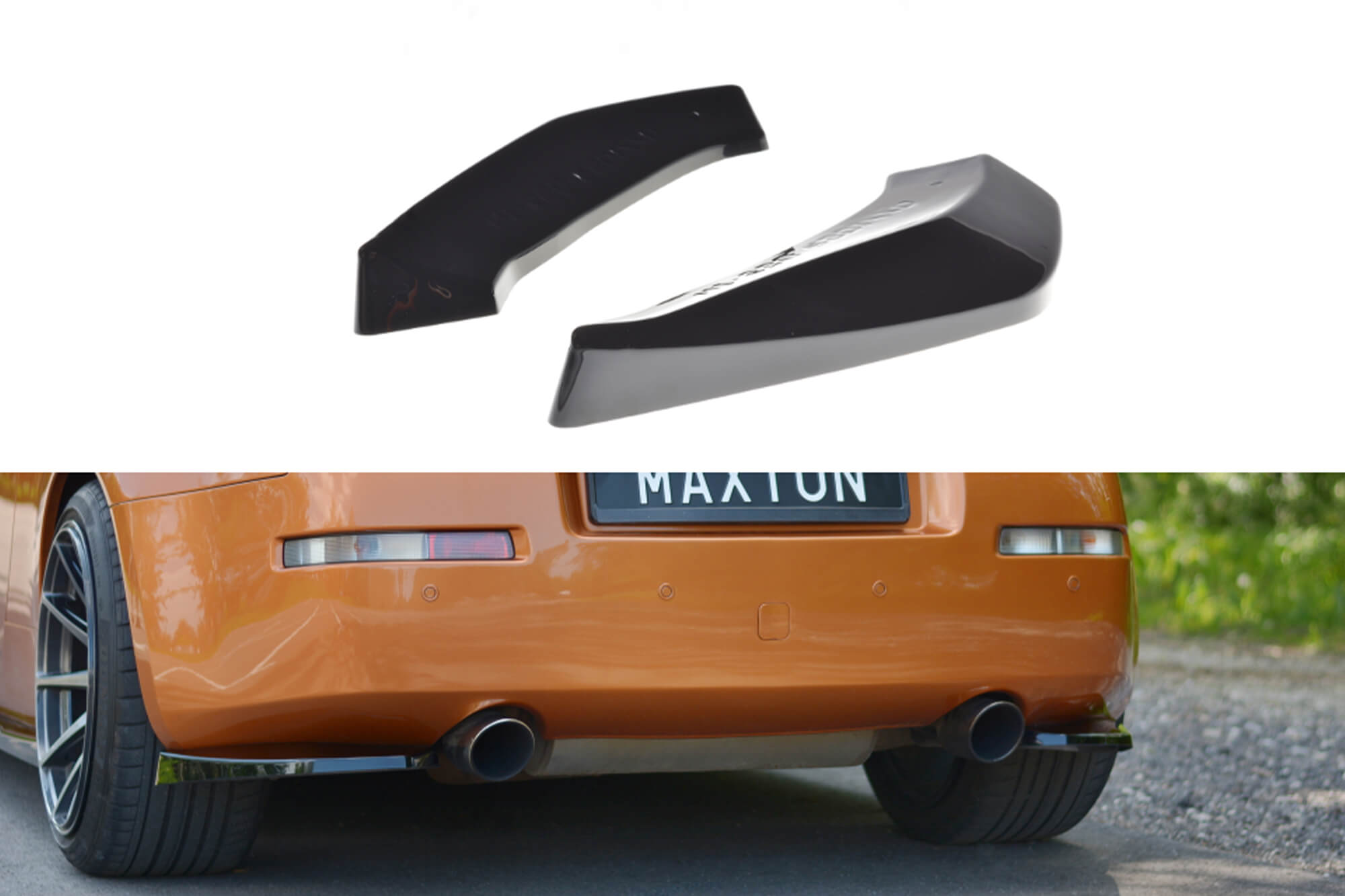 Странични додатоци  Maxton Design за заден браник на Nissan 350Z 2003-2006, црн мат