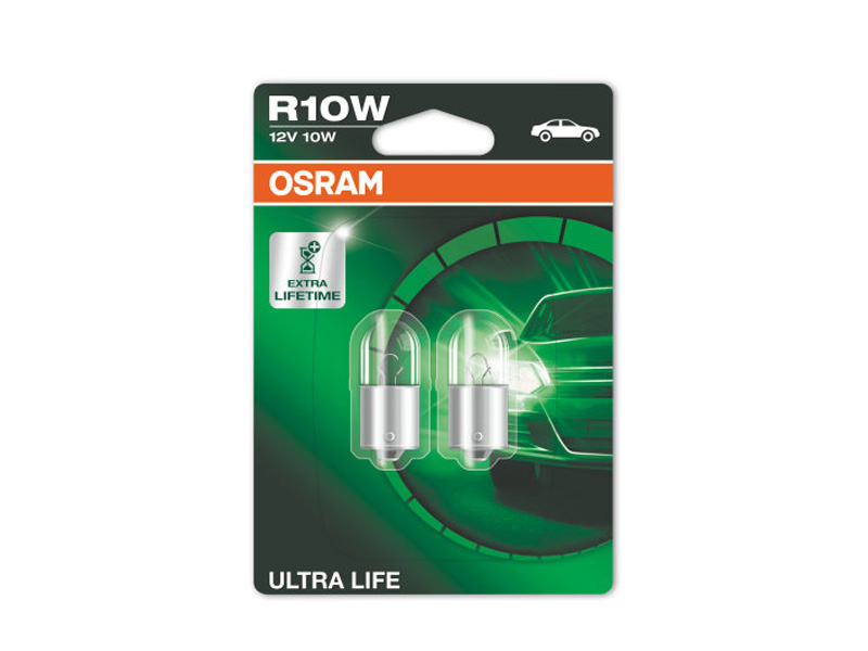 Комплет 2 бр. халогенски сијалици Osram R10W Ultra Life 12V, 10W, BA15s