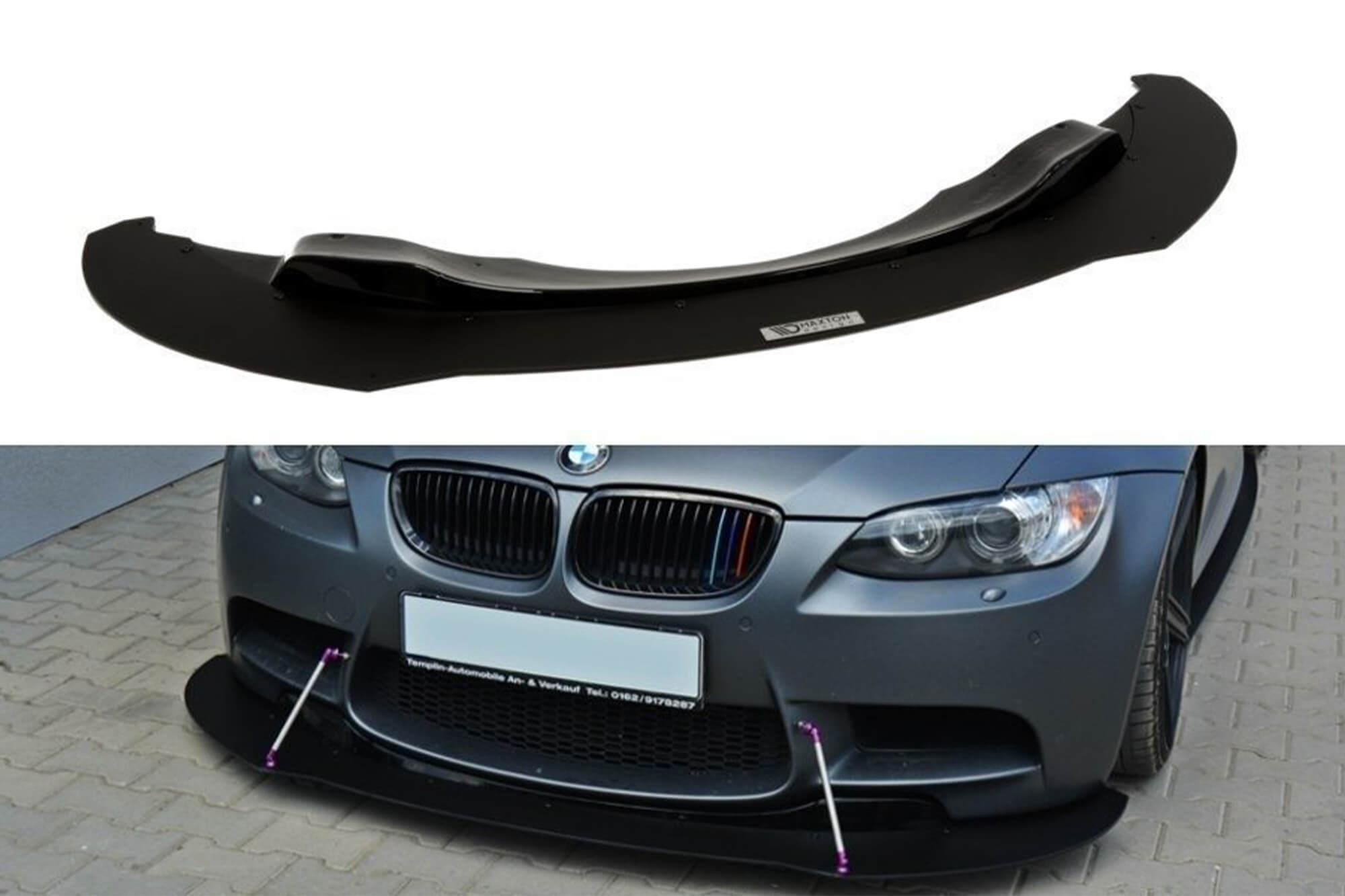 Спојлер  Maxton Design тип Racing за преден  M3 браник на BMW серија 3 E92, E93 2007-2013, црн мат